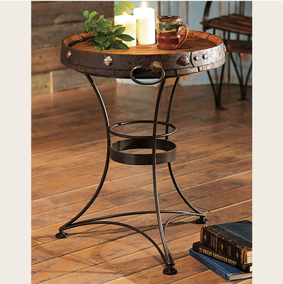 Tequila Barrel End Table