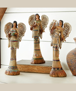 Native Angel Sculptures - Set of 3
