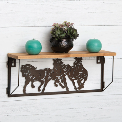 Horse Stampede Wall Shelf