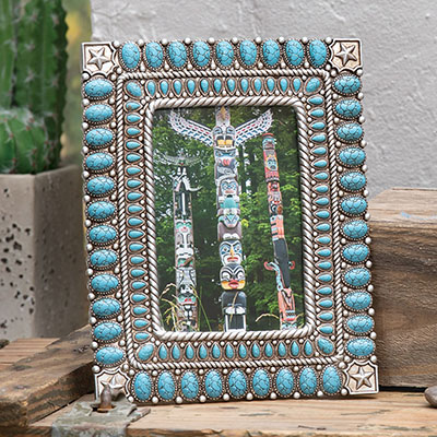 Turquoise Hills Beaded Star Photo Frame