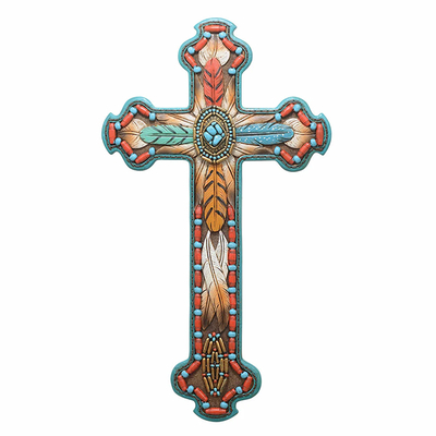 Tribal Feather Wall Cross
