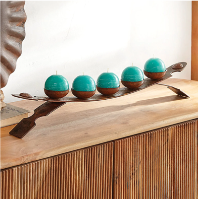 Iron Forge Bench Candle Holder