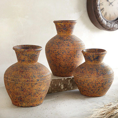 Sunset Adobe Clay Pottery Vase Set