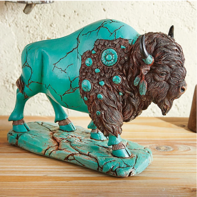 Turquoise Spirit Buffalo Sculptures