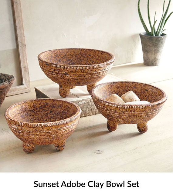 Sunset Adobe Clay Bowl Set