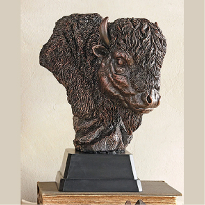 Old West Buffalo Bust Sculpture
