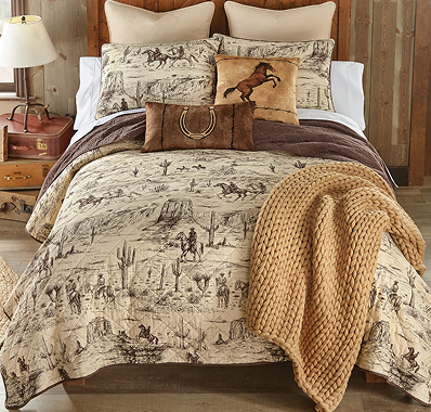 Ranch Hand Toile Western Quilt Bedding Collection