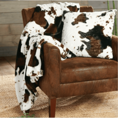 Cowhide Plush Throw
