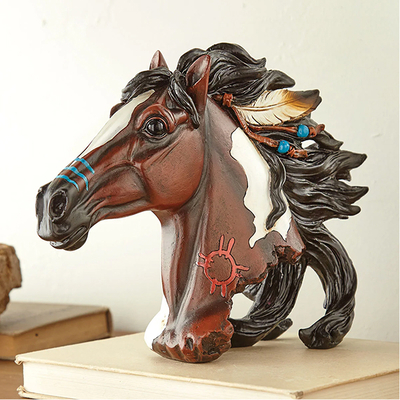 War Paint Horse Bust Sculpture
