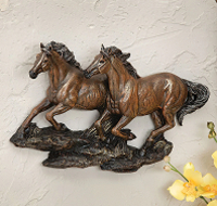 Running Horses Wall Sculpture