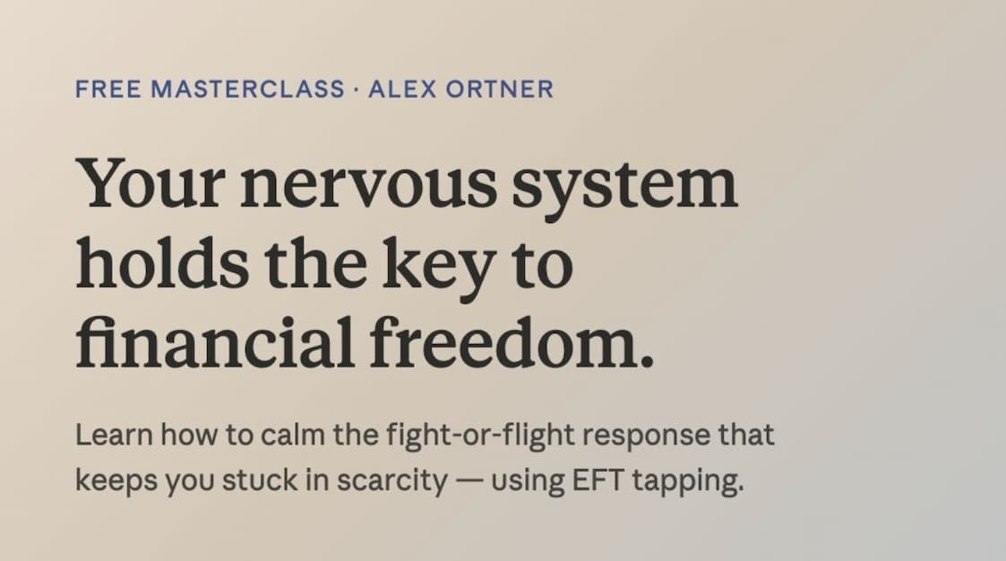 Free Masterclass: Tapping for Financial Abundance with Alex Ortner