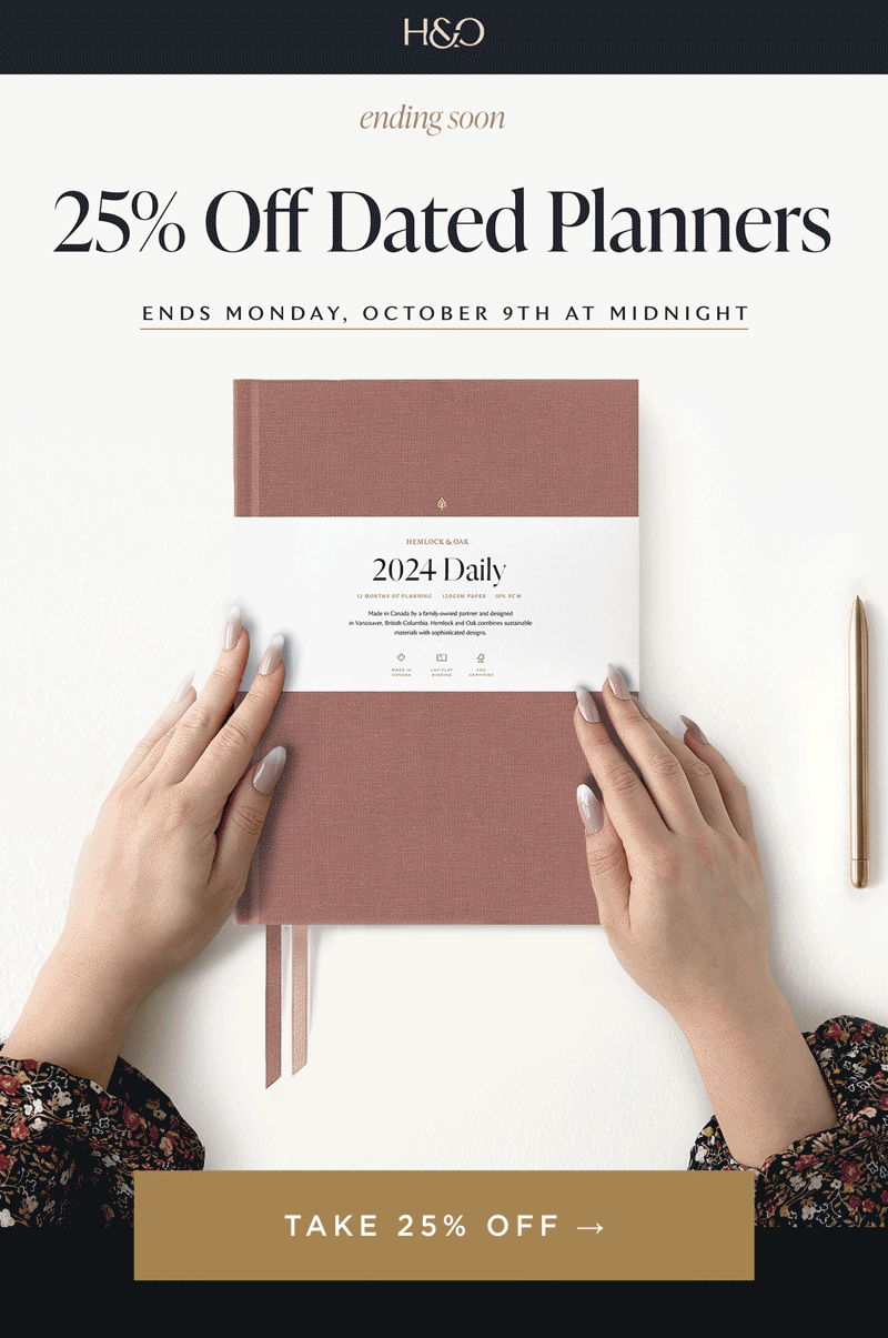 ⏰ ENDING SOON 25 off 2024 planners Hemlock and Oak