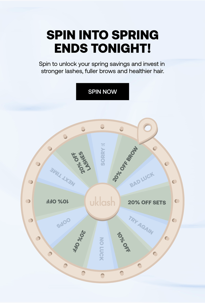 Spin into Spring Ends Tonight 