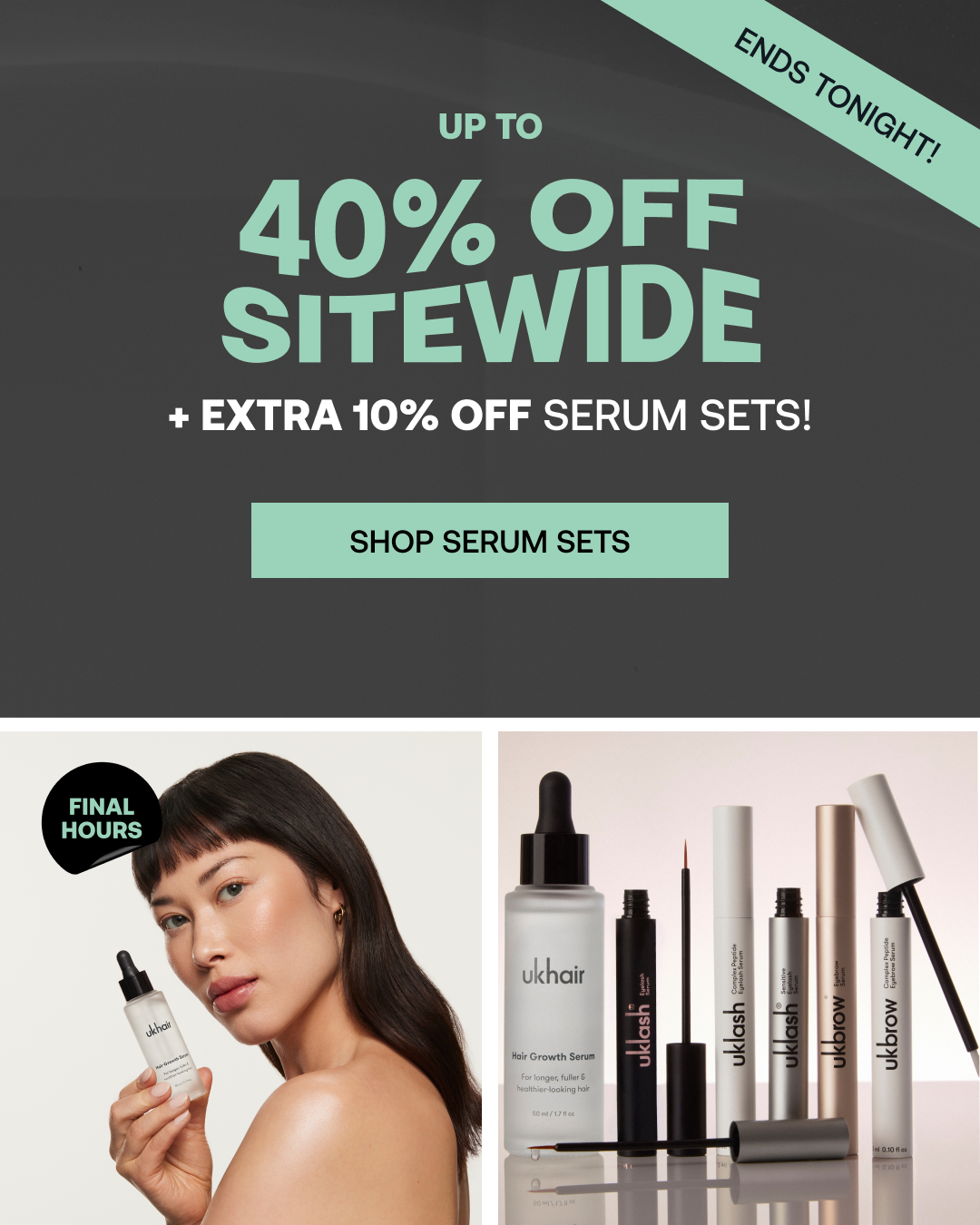 Up to 40% off + an Extra 10% Off Serum Sets