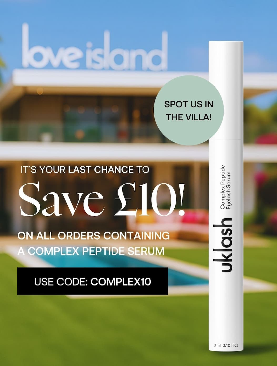 SPOTTED IN THE VILLA   Save £10   On Complex Peptide