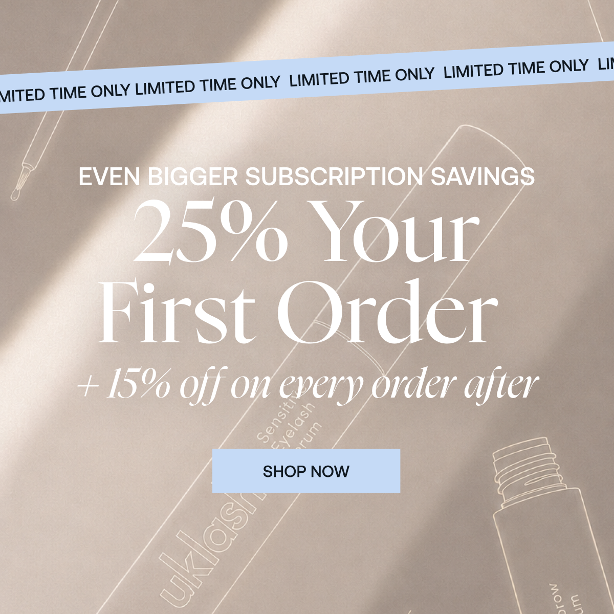 25% off your first order 