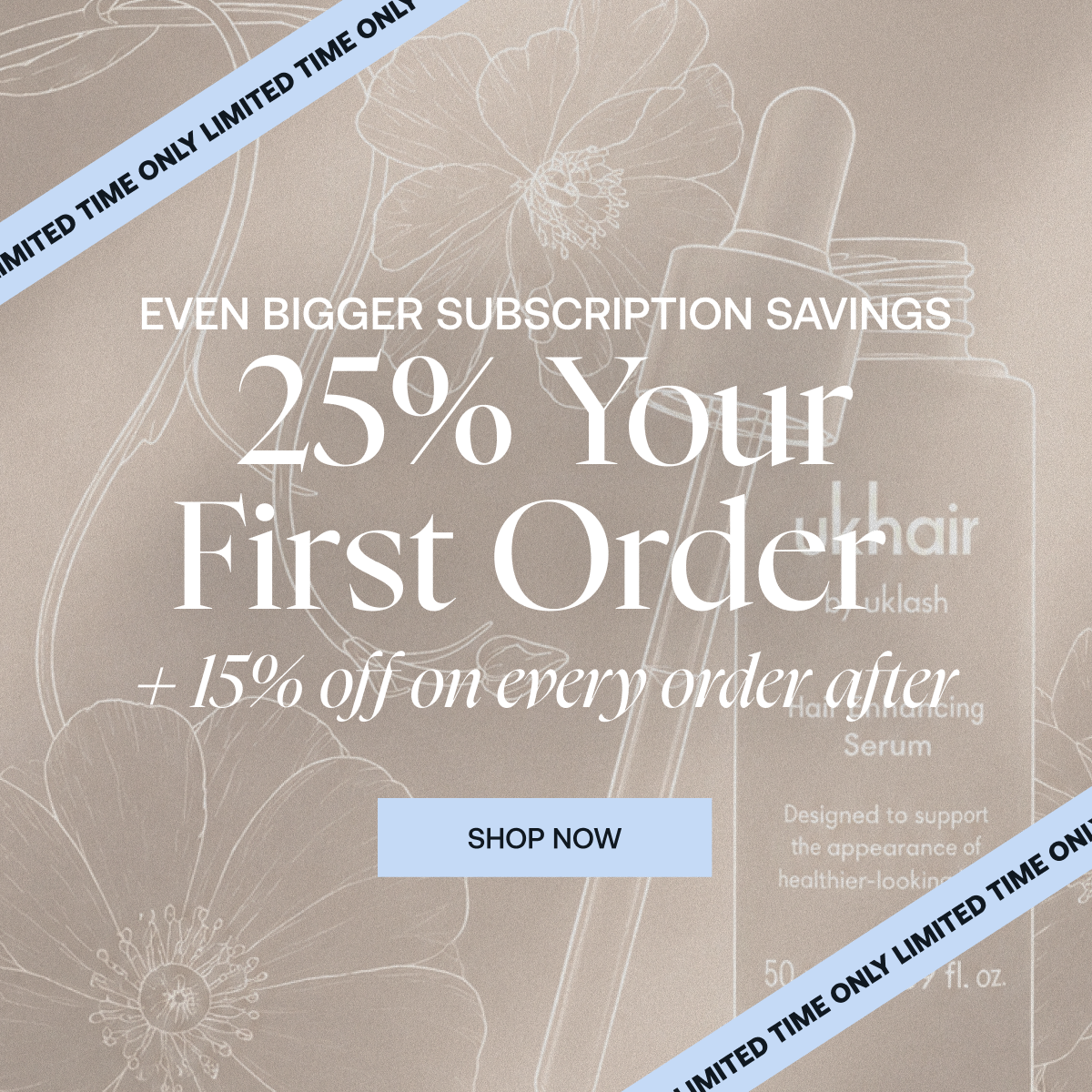 25% off your first order 