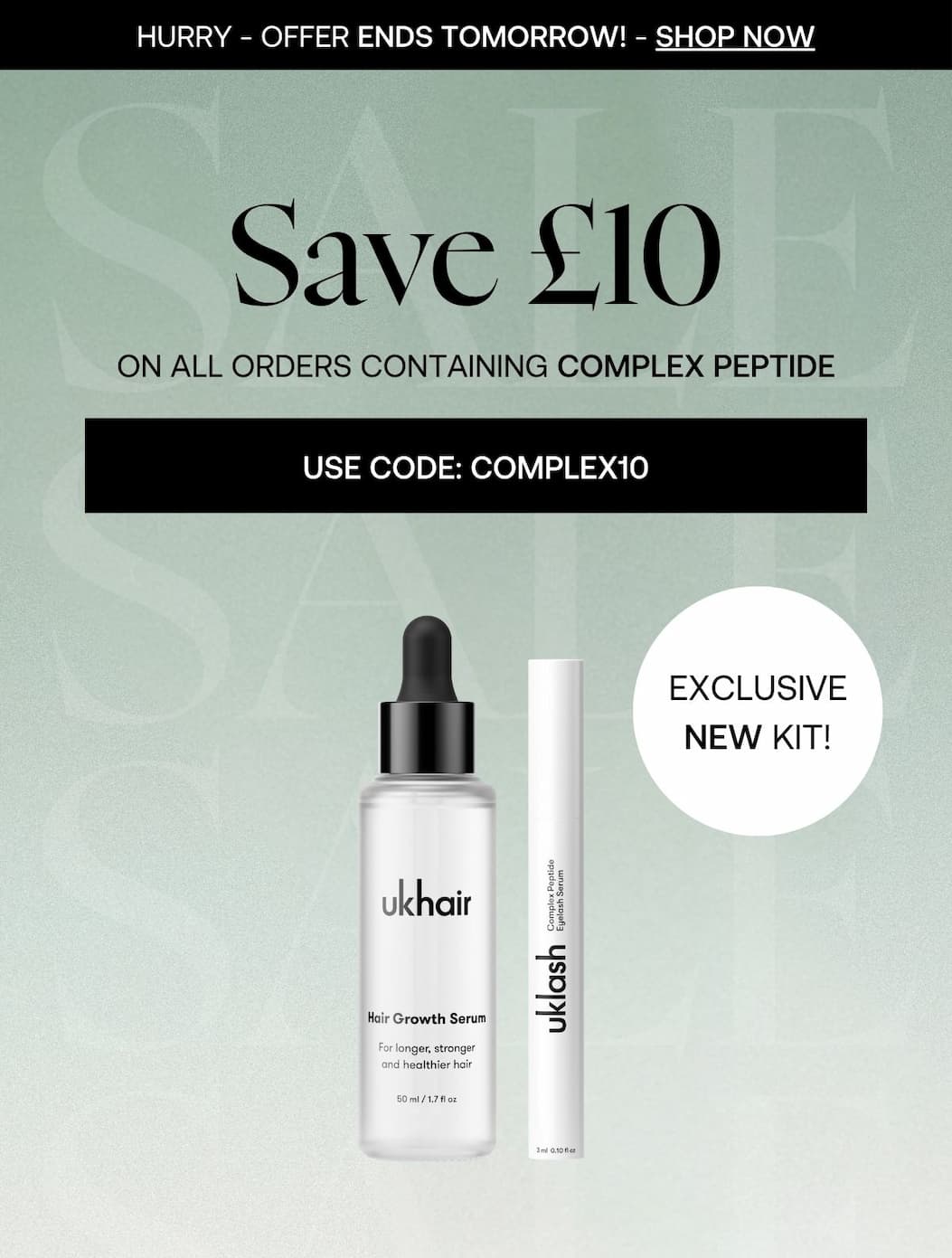  Save £10  ON ALL ORDERS CONTAINING COMPLEX PEPTIDE
