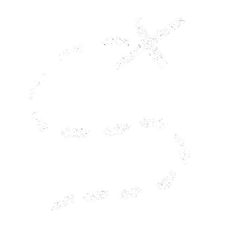 A graphic showing a trail and X marks the spot.