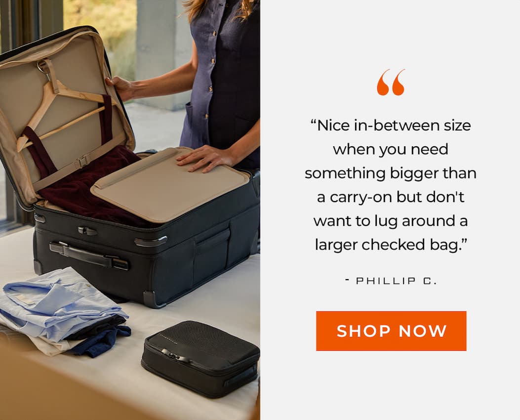 "Nice in-between size when you need something bigger than a carry-on but don't want to lug around a larger checked bag." - Phillip C.