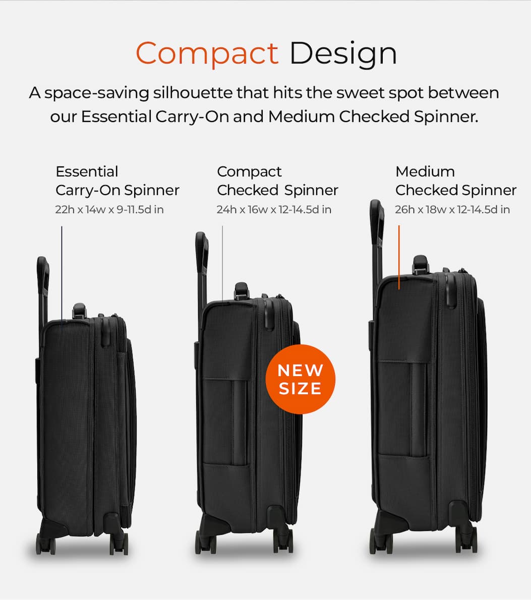 Compact design that hits the sweet spot between our Essential Carry-On and Medium Checked Spinner