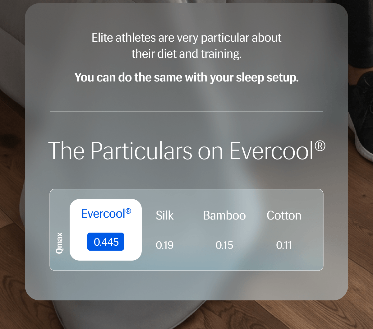 Elite athletes are very particular about their diet and training. | You can do the same with your sleep setup. | The Particulars on Evercool®