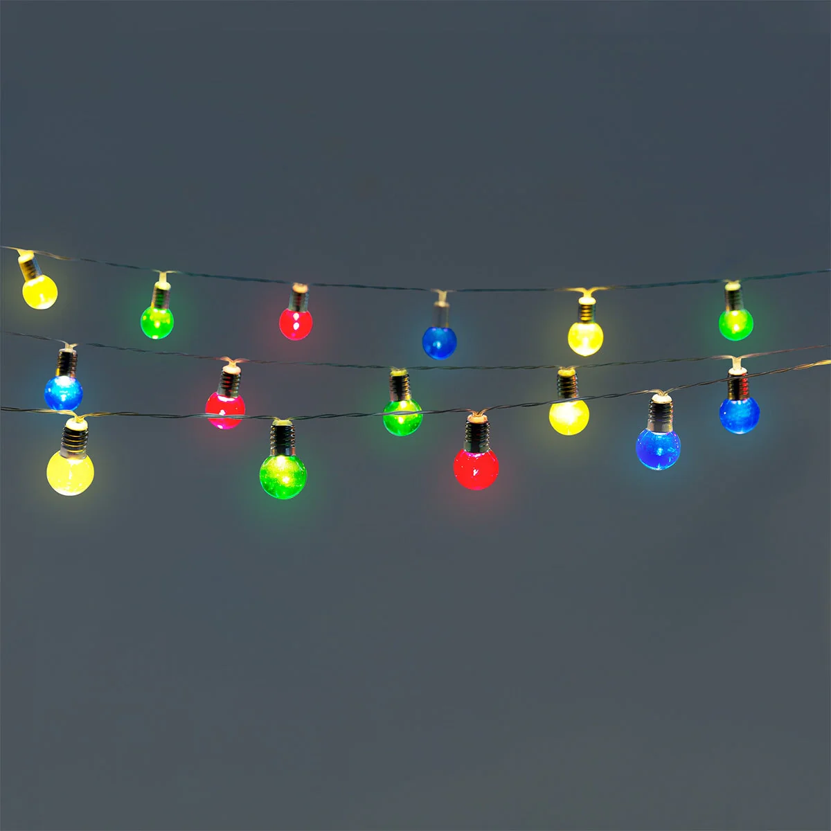 Outdoor string lights with coloured bulbs - 390 cm