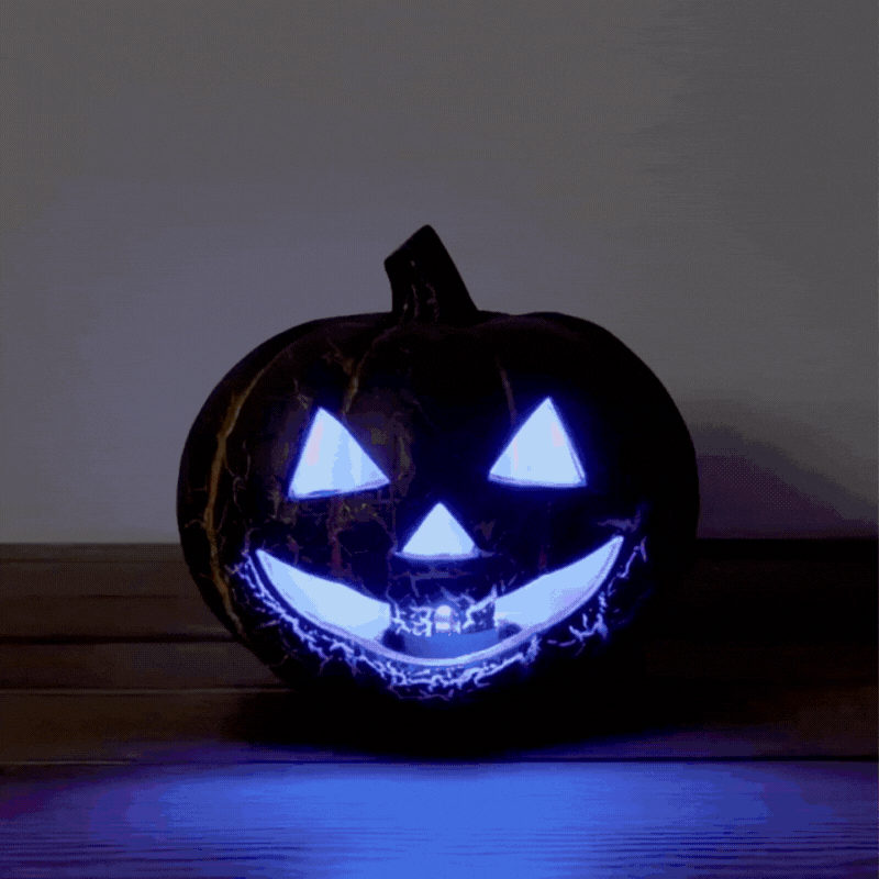 Luminous metallic pumpkin - 22 cm