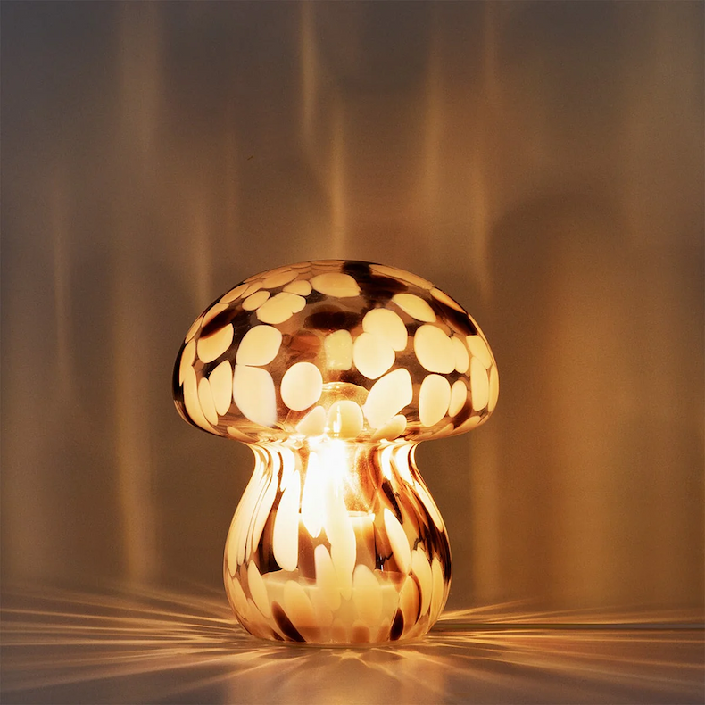 Cosy lamp - Glass mushroom with dots