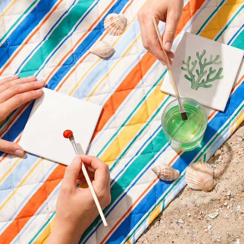 DIY Ceramic Tiles Set – 3 White Tiles with Paints for Creativity