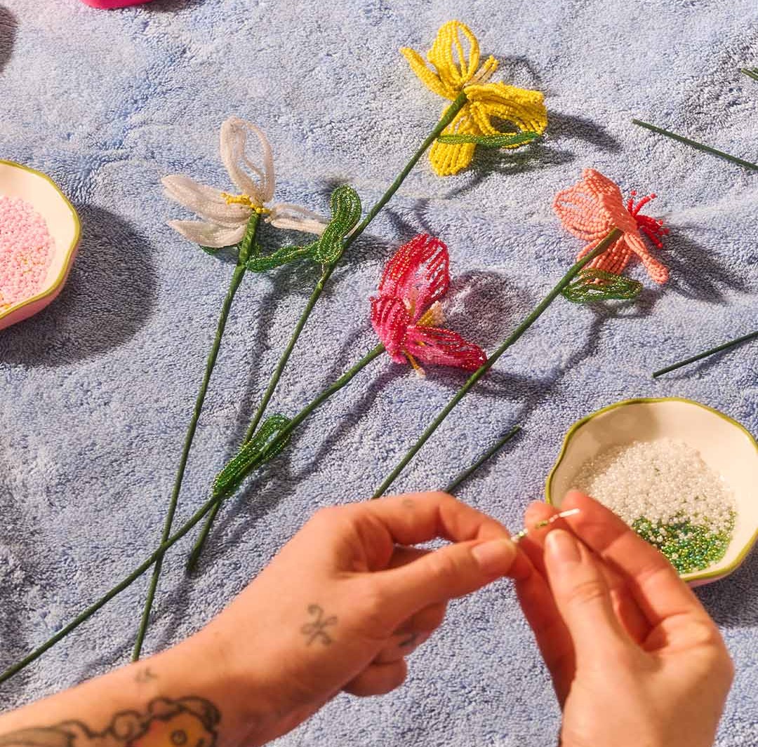 DIY beaded flowers