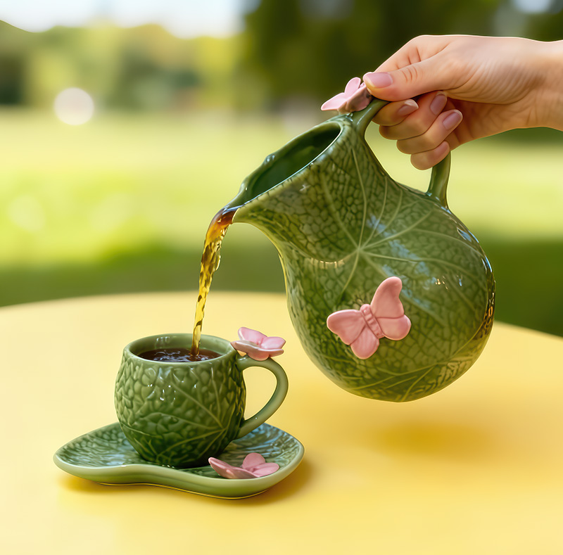 Green leaf jug with butterfly - 1,3 L