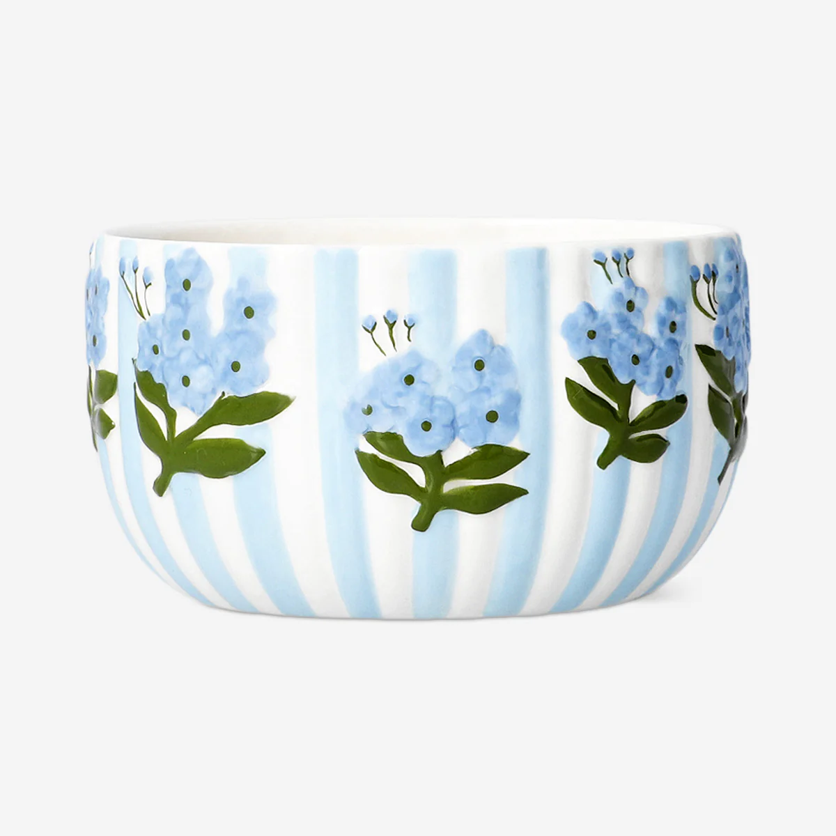 Blue floral bowl with stripes