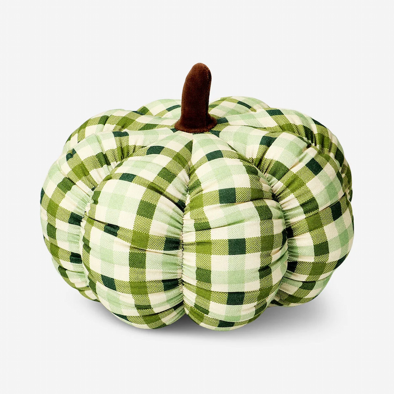Checkered pumpkin cushion