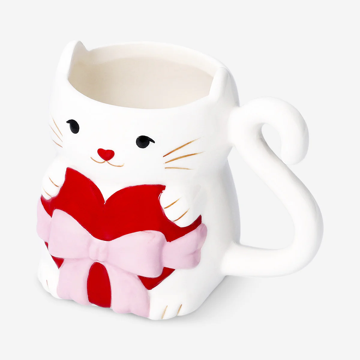 Cat holding a heart mug - 320 ml