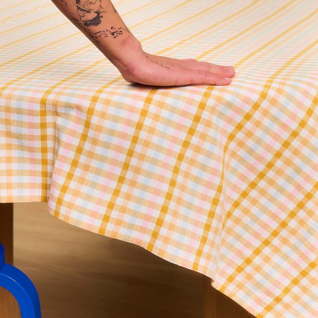 Multi coloured gingham tablecloth - 140x220 cm