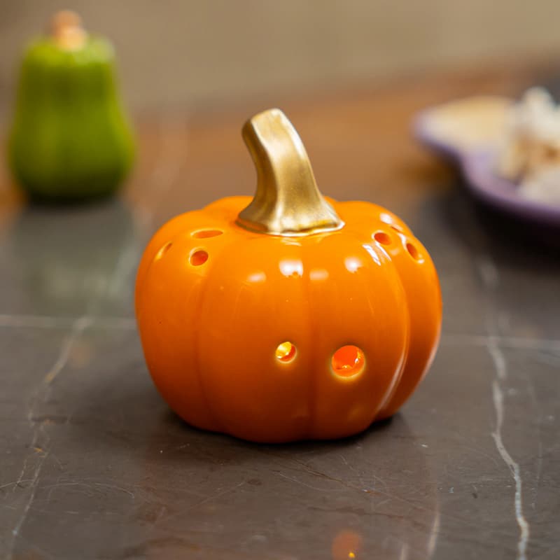 Luminous LED ceramic pumpkin