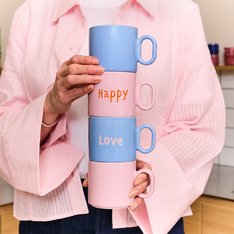 Designer Collection - Pink mug with text - 313 ml