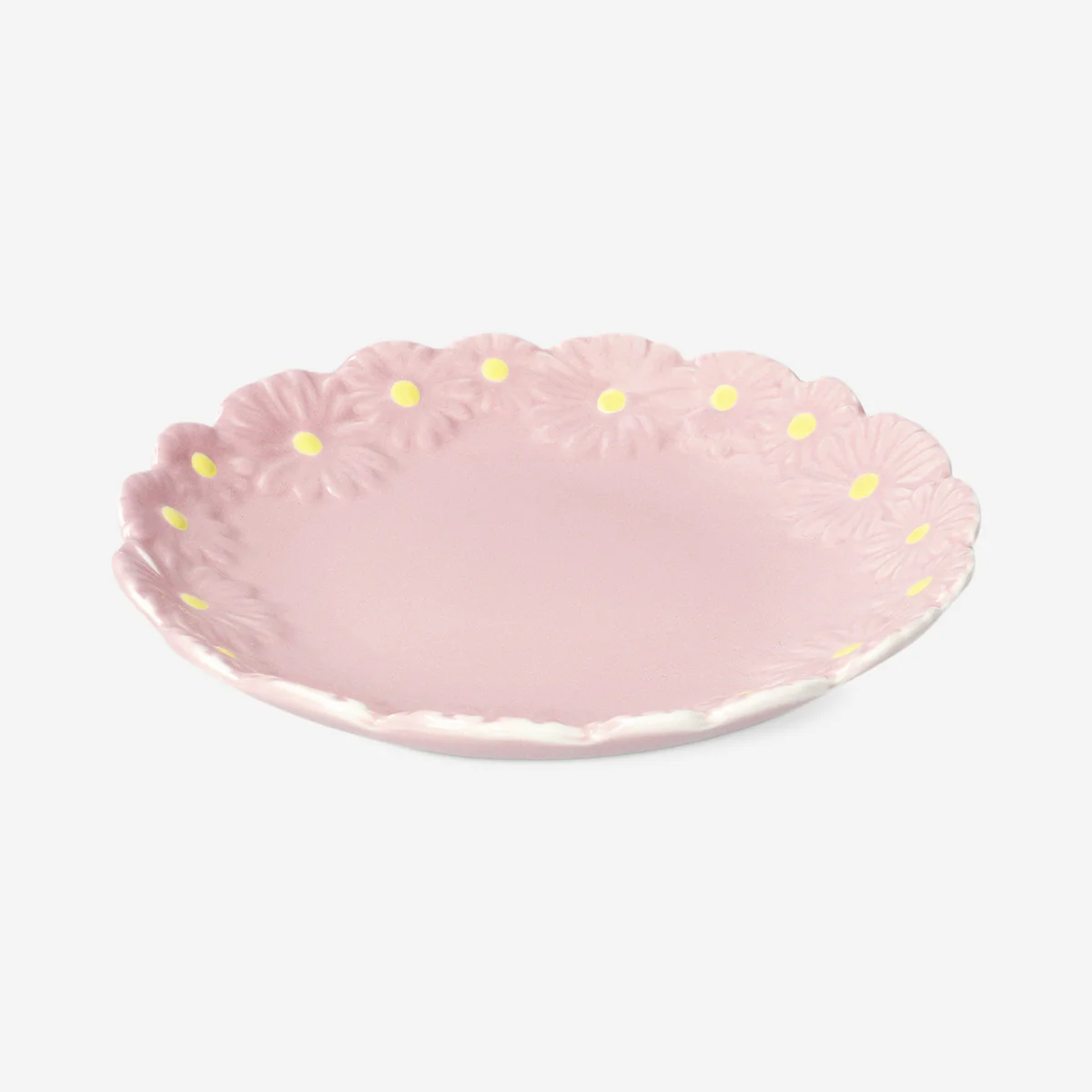 Pink flower plate - 19 cm