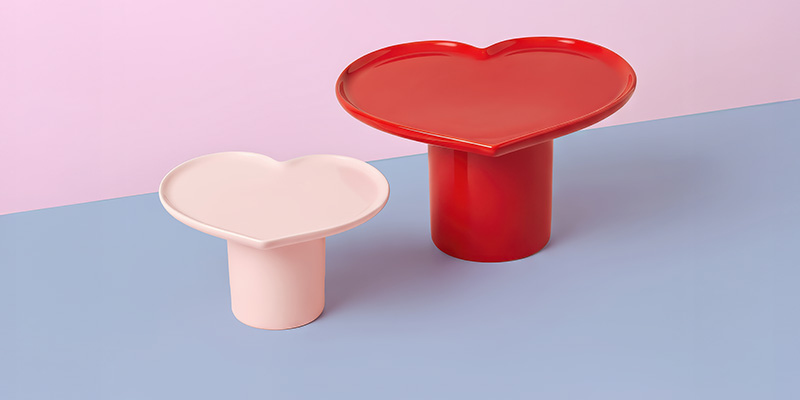 Set of heart cake stands - 2 pcs