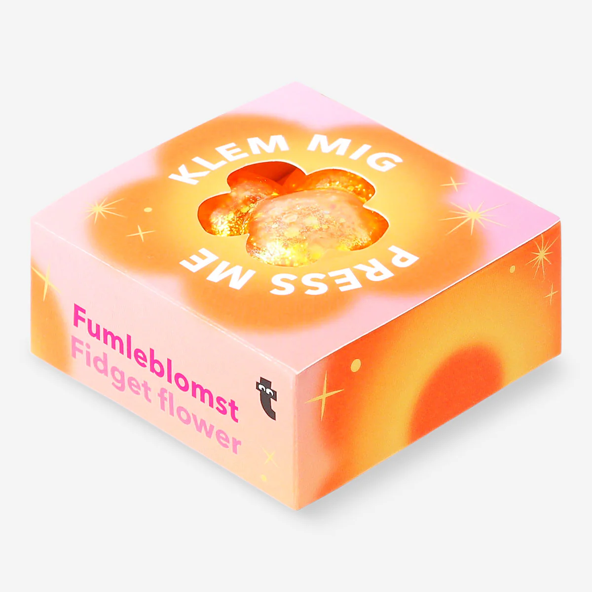 Fidget flower - Orange glitter