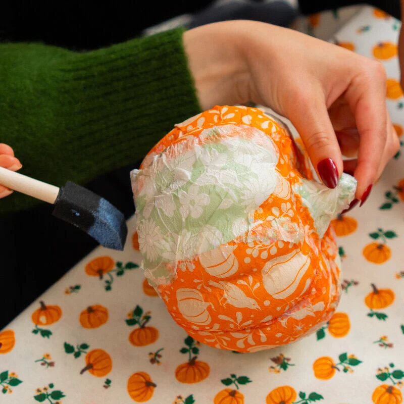 DIY decoupage pumpkin