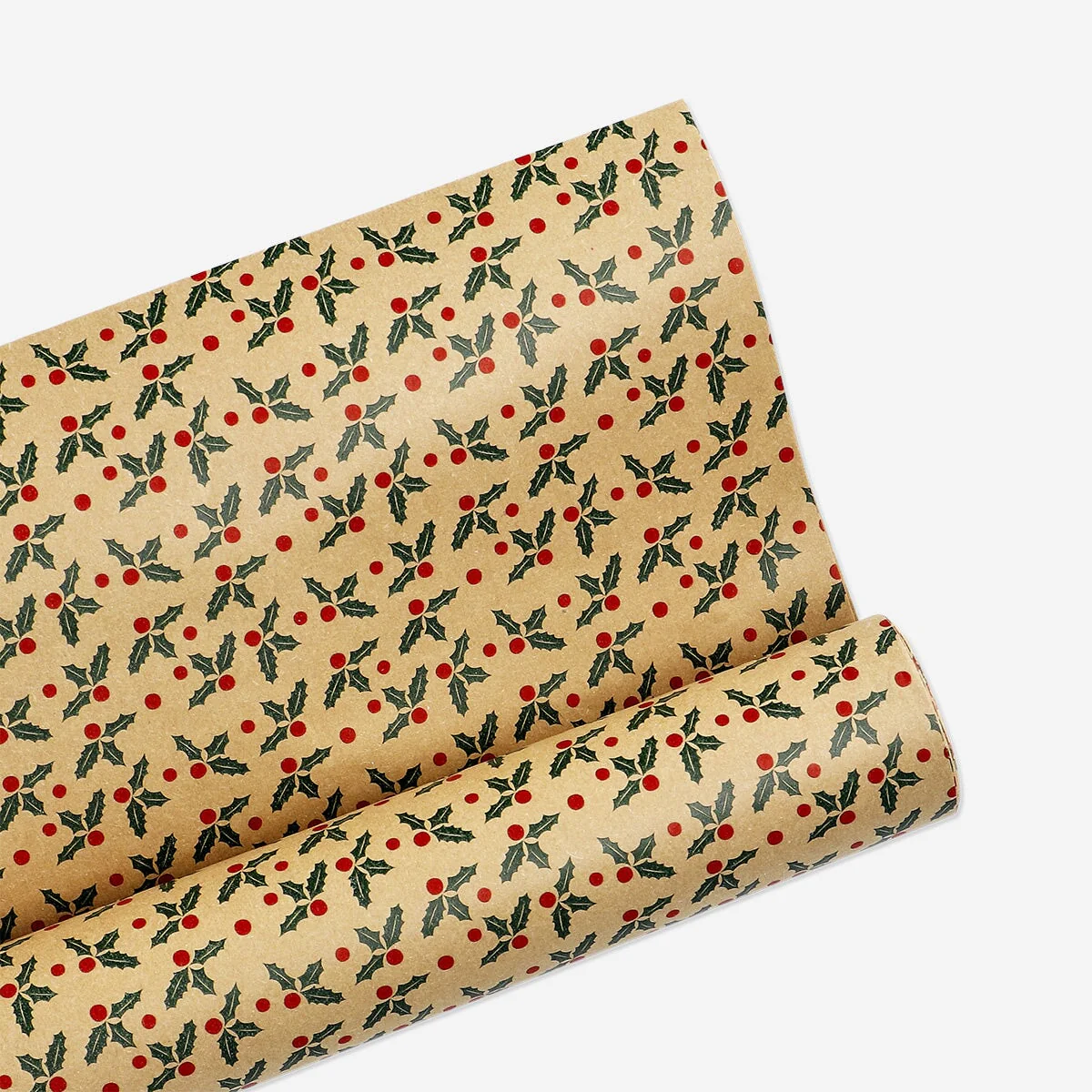 1000 cm craft wrapping paper - Holly print