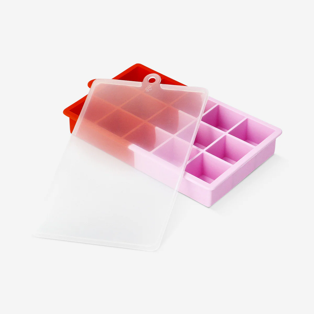 Pink and red regular ice cube tray