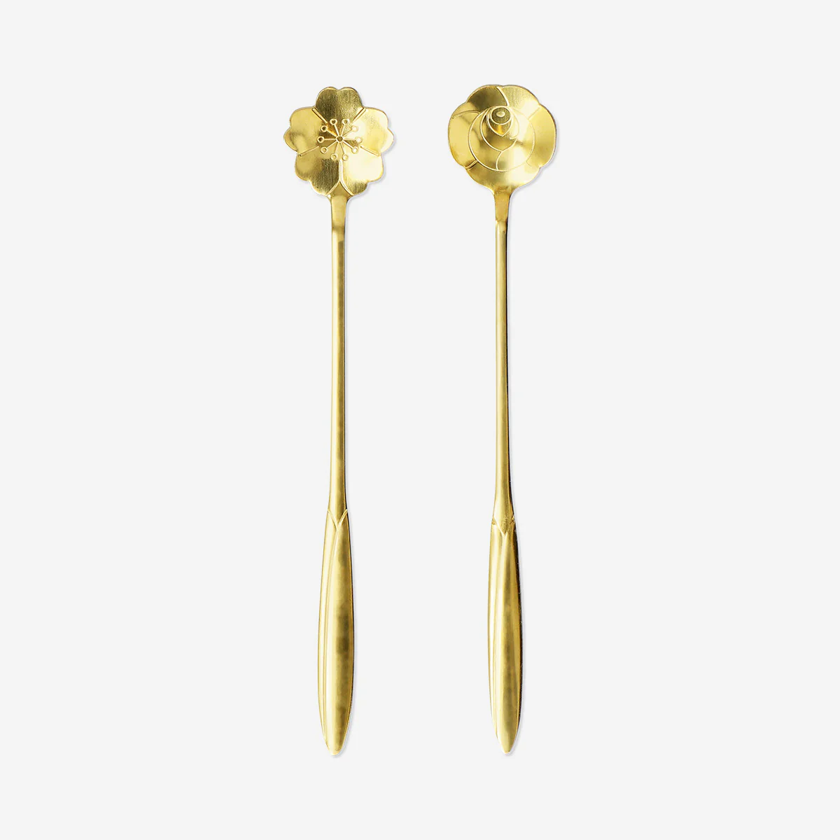 Gold floral spoons - 2 pcs