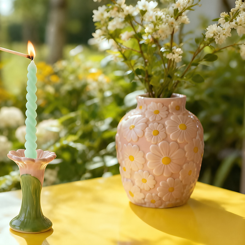 Pink flower vase - 15 cm