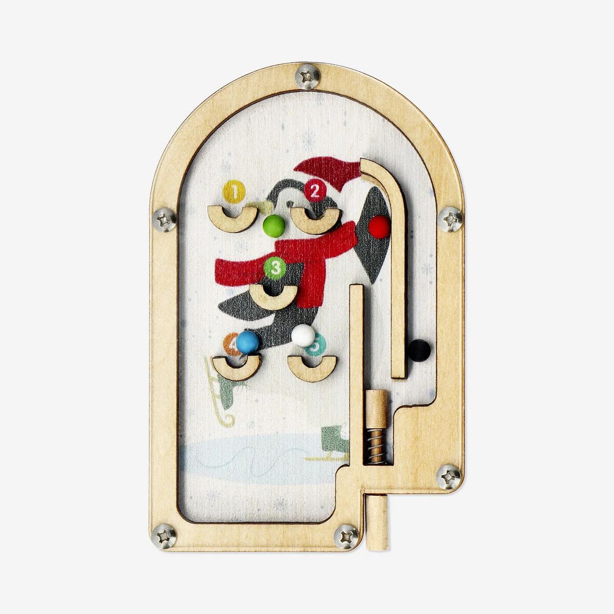 Wooden pinball game