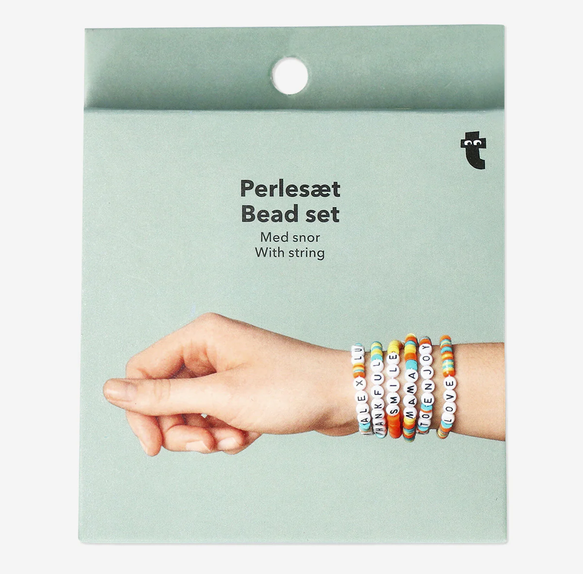 Bead set with string - Tropical colours and letters