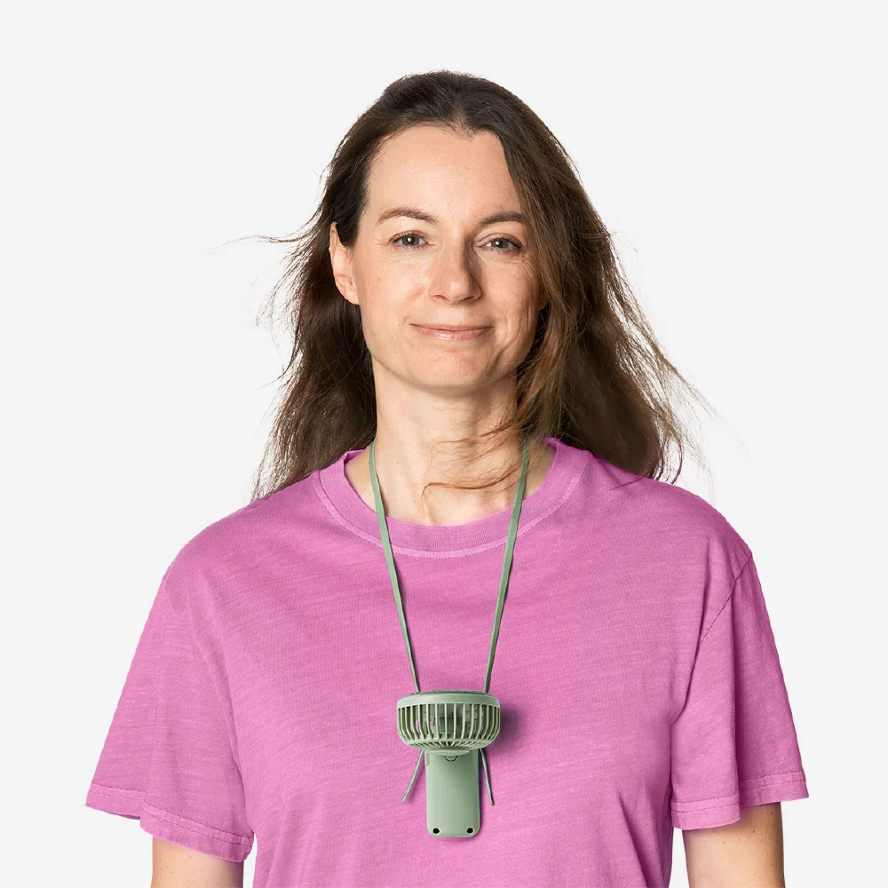 Handheld fan with strap - Green