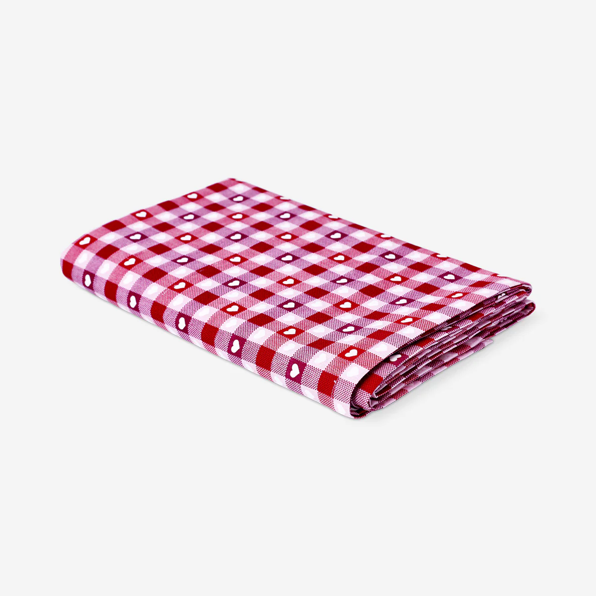 Tablecloth with checks and hearts - 140x220 cm